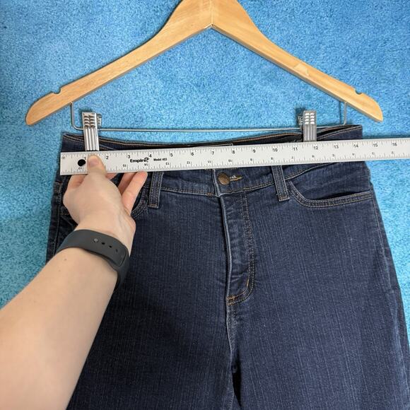 NYDJ Jeans Womens Sz 8 28x27 Straight Mid Rise Blue Stretch Denim Made In USA - Picture 3 of 15